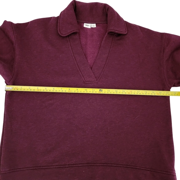 TENTREE Treefleece Grove pullover Sweatshirt color burgundy small - Picture 4 of 14